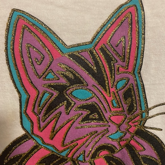 Heartland Apparel Vintage Early  90’s Hand Painted Cat by M Bellamy - Picture 2 of 8